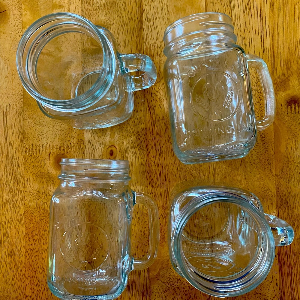 Mason Jar style drinking glasses - Set of 4 - NEW